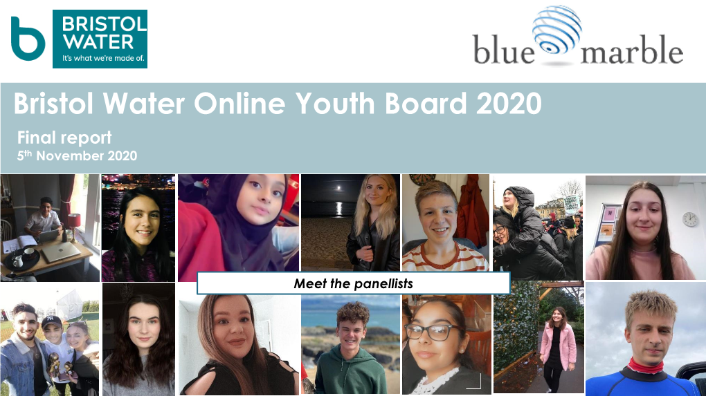 Bristol Water Online Youth Board 2020 Final Report 5Th November 2020