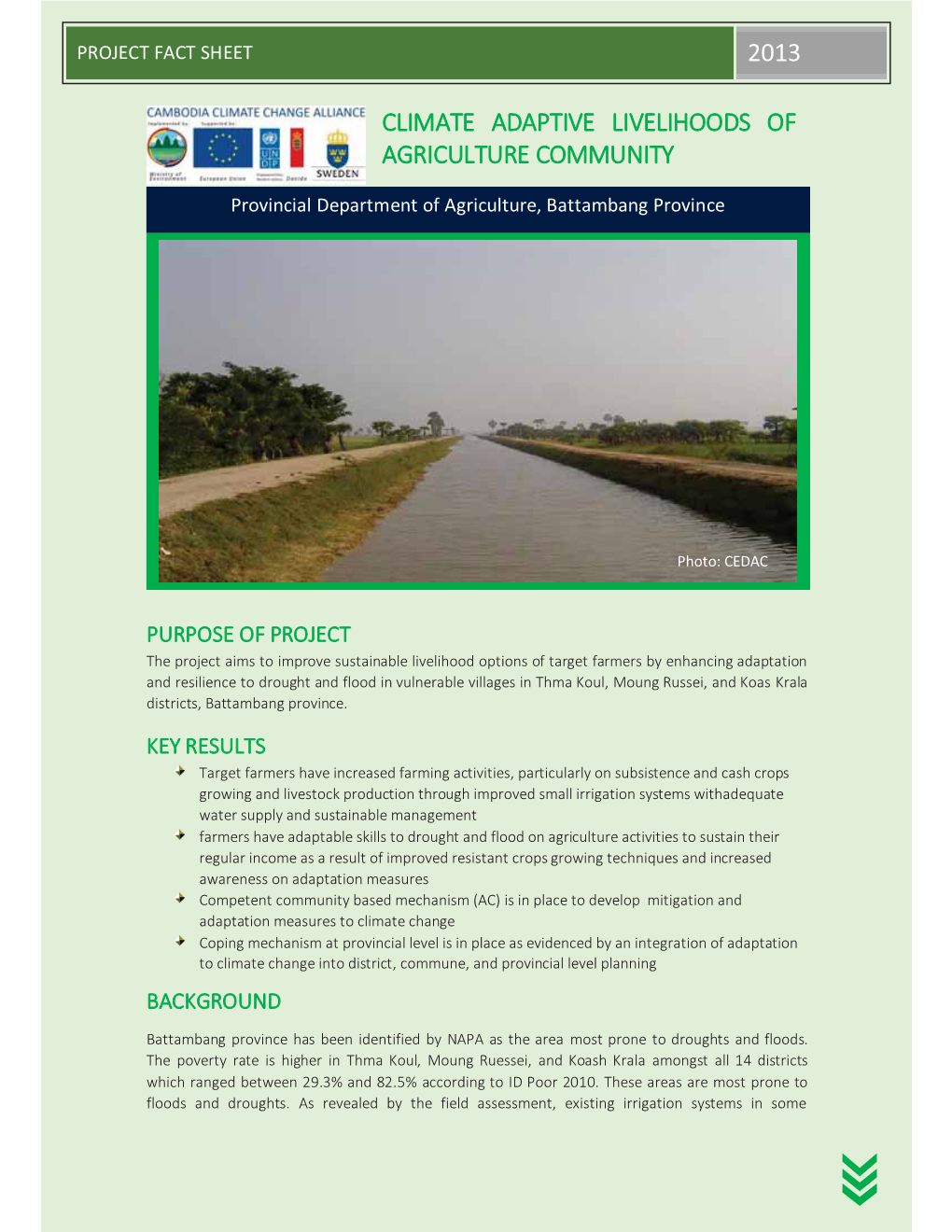 Project Fact Sheet 2013