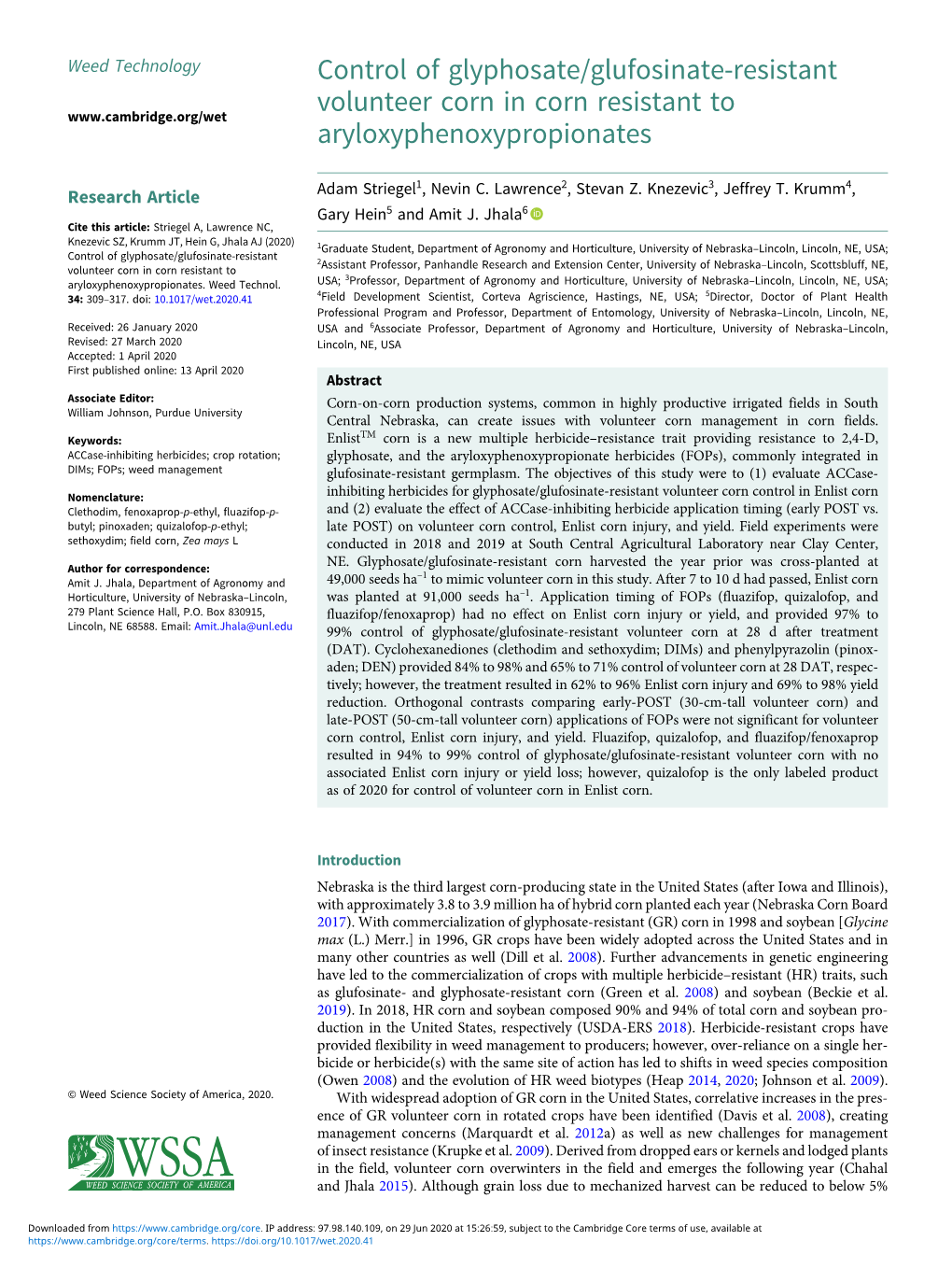 Control of Glyphosate/Glufosinate-Resistant