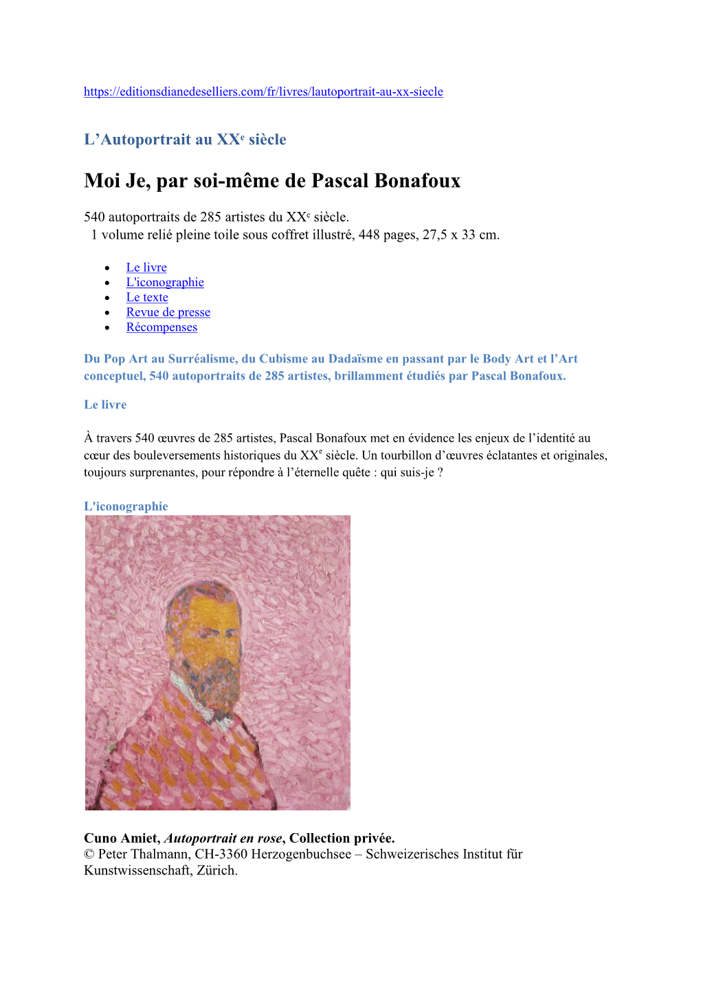 Moi Je, Par Soi-Même De Pascal Bonafoux