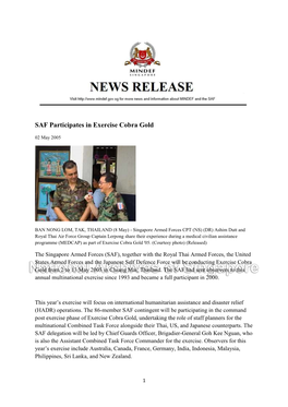 SAF Participates in Exercise Cobra Gold