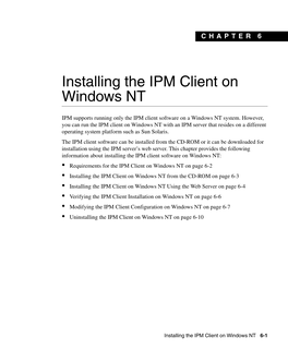 Installing the IPM Client on Windows NT