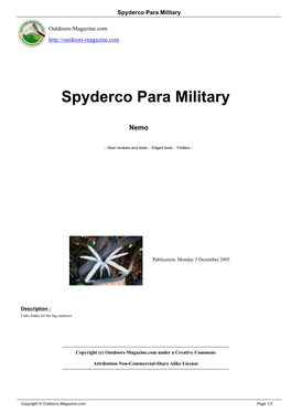 Spyderco Para Military