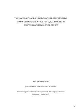 Focused Prefigurative Trading Projects As a Tool for Equalising Trade