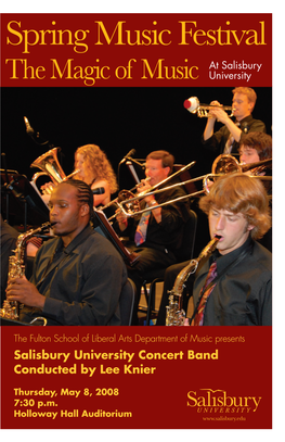 Concert Band Program Spring 2008