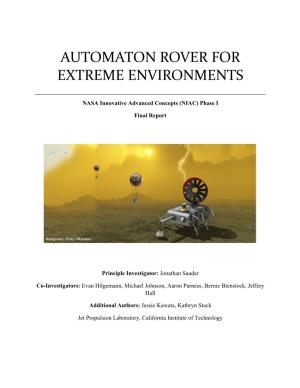 Automaton Rover for Extreme Environments