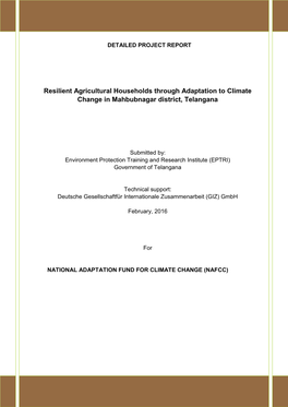 Resilient Agricultural Households Through Adaptation to Climate Change in Mahbubnagar District, Telangana