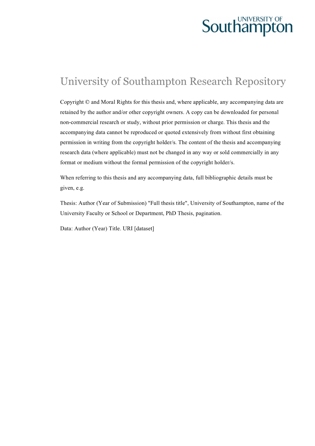 University of Southampton Research Repository