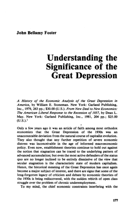 Understanding the Significance of the Great Depression