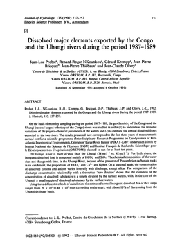 Dissolved Major Elements Exported by the Congo and the Ubangui Rivers