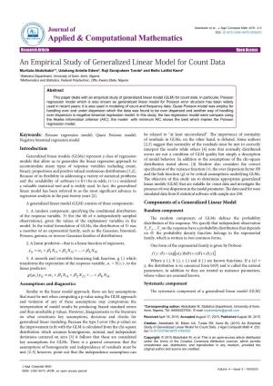 An Empirical Study of Generalized Linear Model for Count Data