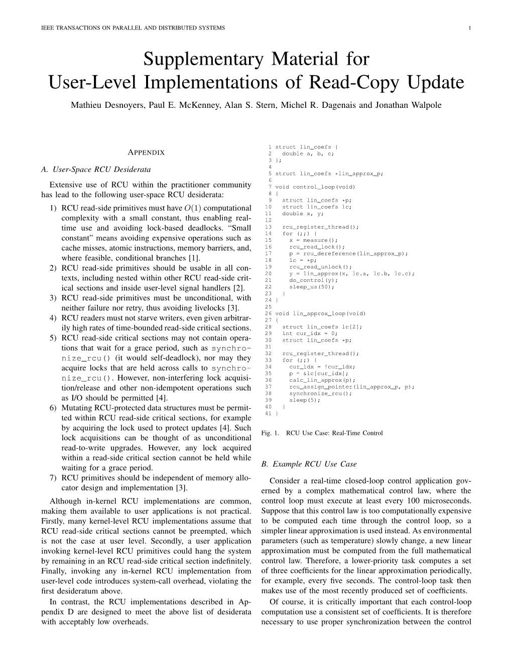 User-Level Implementations of Read-Copy Update Mathieu Desnoyers, Paul E