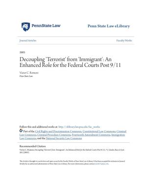 'Immigrant': an Enhanced Role for the Federal Courts Post 9/11 Victor C