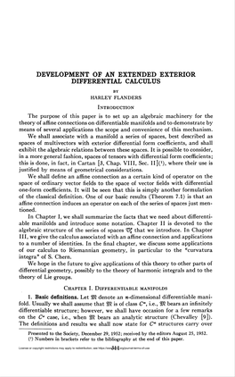Development of an Extended Exterior Differential Calculus