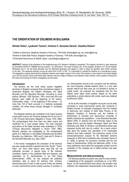 The Orientation of Dolmens in Bulgaria