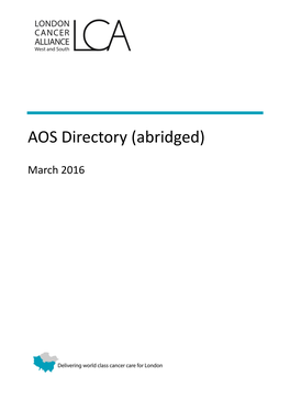 AOS Directory (Abridged)