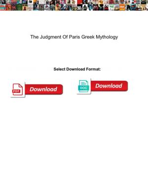 The Judgment of Paris Greek Mythology Avid