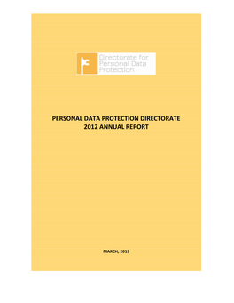 Personal Data Protection Directorate 2012 Annual Report