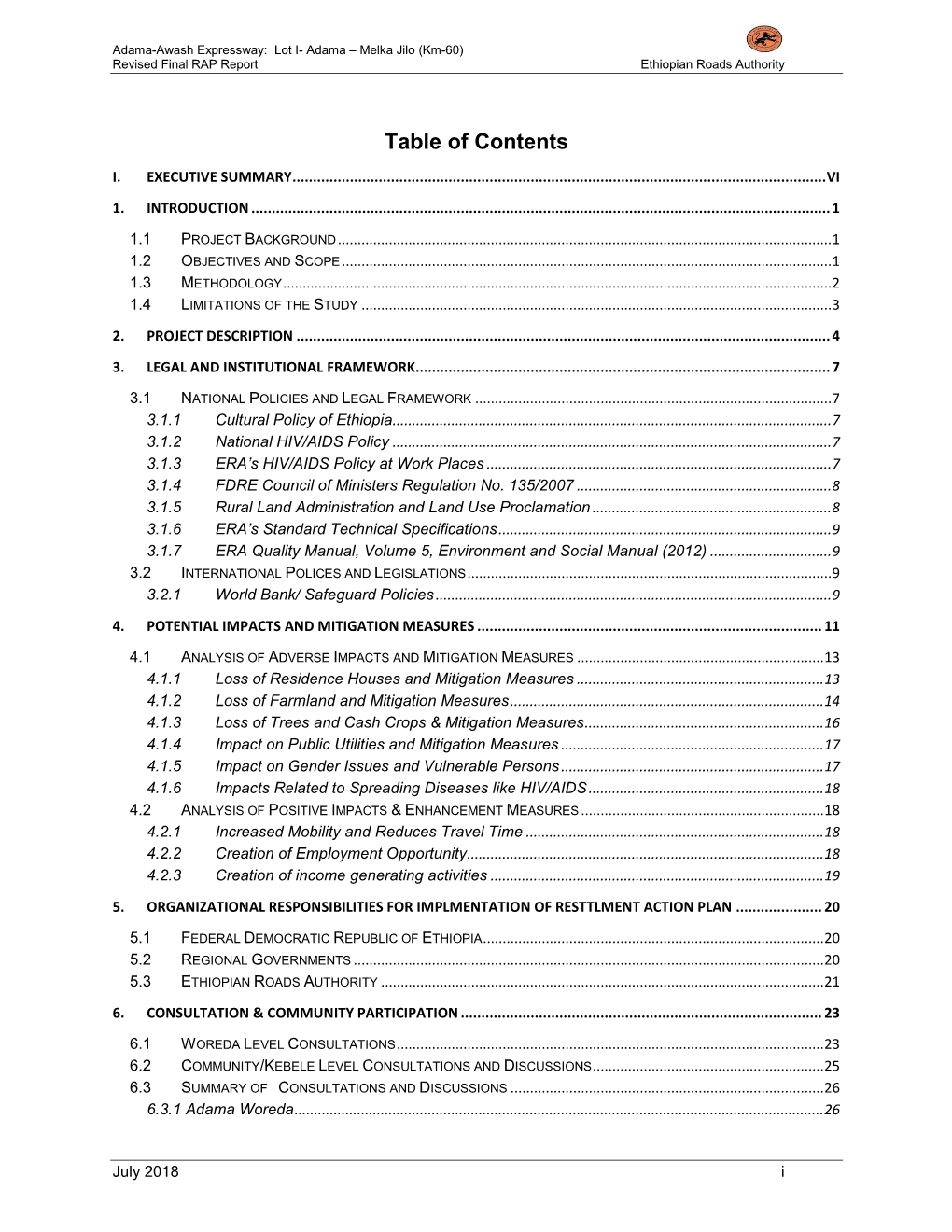 Table of Contents