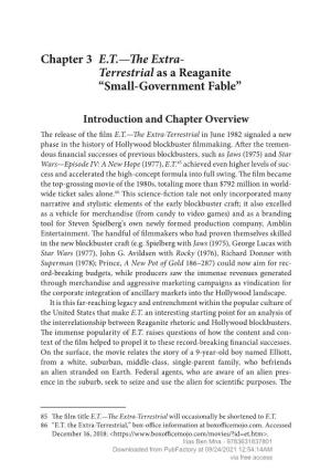 Chapter 3 E.T.—The Extra- Terrestrial As a Reaganite “Small-Government