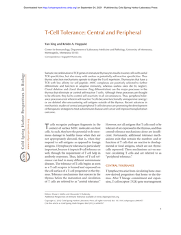 T-Cell Tolerance: Central and Peripheral