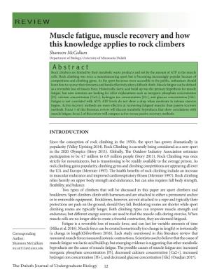 Muscle Fatigue, Muscle Recovery and How This Knowledge Applies to Rock