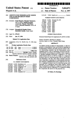 United States Patent (19) 11 Patent Number: 5,684,071 Mogami Et Al