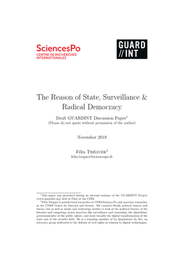 The Reason of State, Surveillance & Radical Democracy