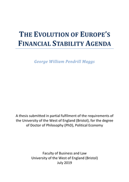 The Evolution of Europe's Financial Stability Agenda