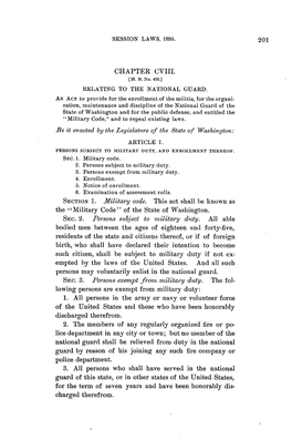 SECTION 1. Military Code. This Act Shall Be Known As the "Military Code" of the State of Washington