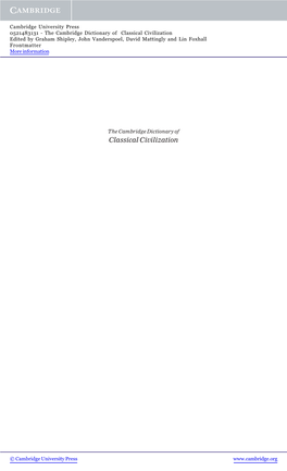 Classical Civilization Edited by Graham Shipley, John Vanderspoel, David Mattingly and Lin Foxhall Frontmatter More Information