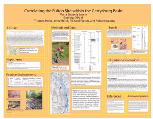 Fulton Site Within the Gettysburg Basin Maria Eugenia Leone Geology 394 H Thomas Holtz, John Merck, Richard Fulton, and Robert Weems