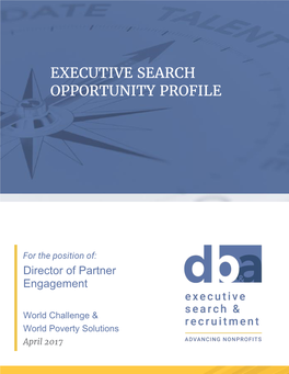 Executive Search Opportunity Profile