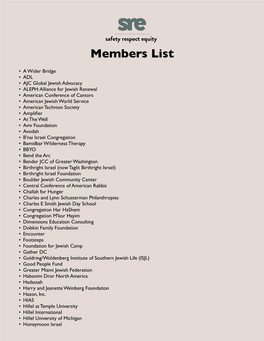 Members List Sre 2021