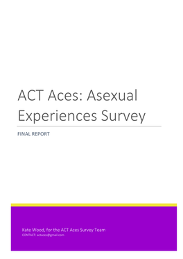 ACT Aces Asexual Experiences Survey Final Report