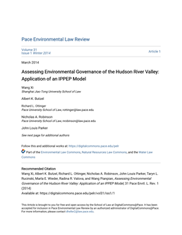 Assessing Environmental Governance of the Hudson River Valley: Application of an IPPEP Model