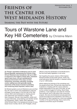 Tours of Warstone Lane and Key Hill Cemeteries by Christine Mann