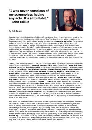 John Milius Interview