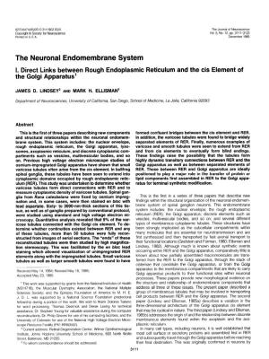 The Neuronal Endomembrane System I