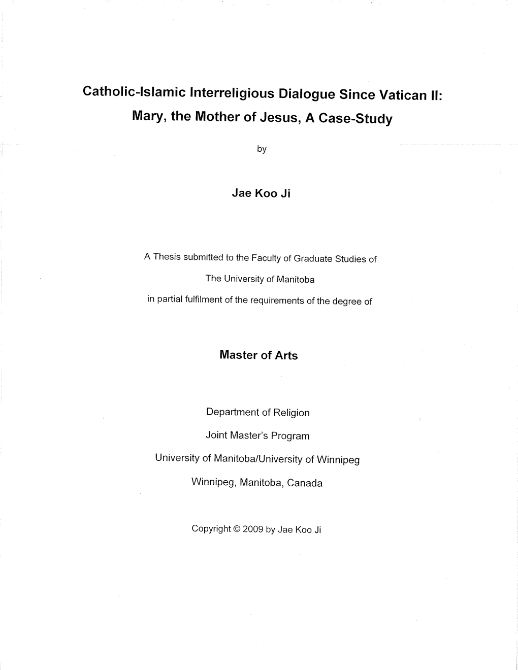 Catholic-Lslamic Lnterreligious Dialogue Since Vatican Ll: M