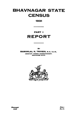 Bhavnagar State Census, Report, Part I