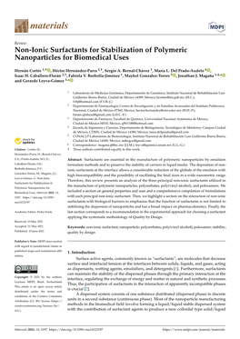 Non-Ionic Surfactants for Stabilization of Polymeric Nanoparticles for Biomedical Uses