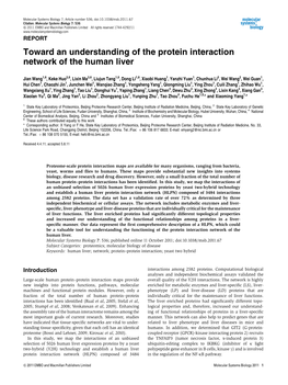 Toward an Understanding of the Protein Interaction Network of the Human Liver