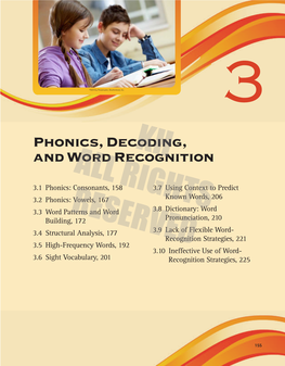 Phonics, Decoding, and Word Recognition