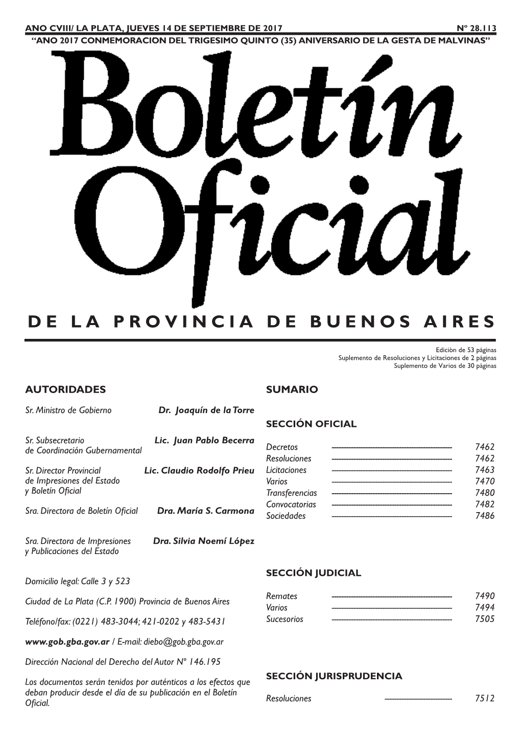 Boletin Oficial De La Provincia De Buenos Aires