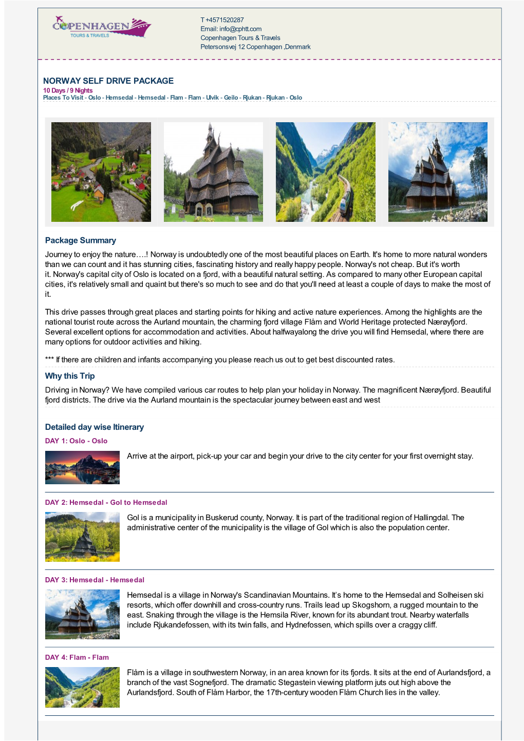 NORWAY SELF DRIVE PACKAGE Package Summary Why This Trip