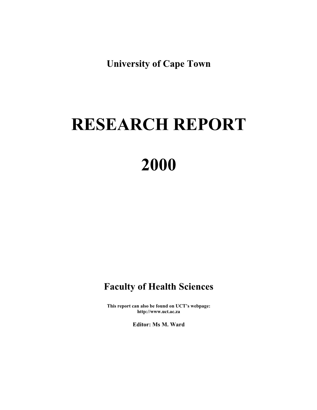 Research Report 2000