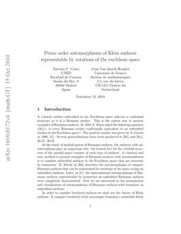 Prime Order Automorphisms of Klein Surfaces Representable by Rotations