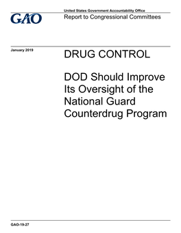 DOD Should Improve Its Oversight of the National Guard Counterdrug Program