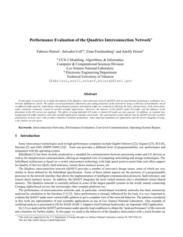 Performance Evaluation of the Quadrics Interconnection Network